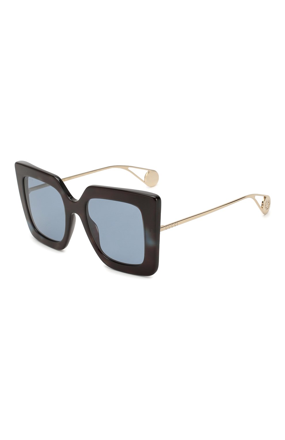 Женские солнцезащитные очки GUCCI синего цвета, арт. GG0435 004 | Фото 1