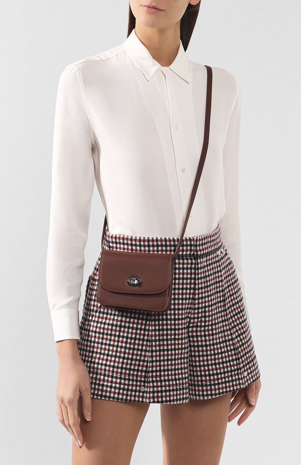 Женская поясная сумка flap pouch LORO PIANA коричневого цвета по цене 65300 руб., арт. FAI7095 | Фото 5 Женская поясная сумка flap pouch LORO PIANA коричневого цвета, арт. FAI7095 | Фото 5