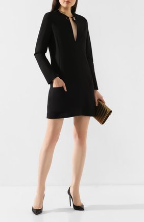 Женское платье из смеси шерсти и вискозы STELLA MCCARTNEY черного цвета по цене 59950 руб., арт. 578404/SNA34 | Фото 2 Женское платье из смеси шерсти и вискозы STELLA MCCARTNEY черного цвета, арт. 578404/SNA34 | Фото 2
