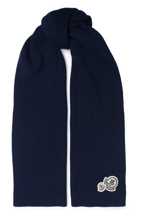 Мужской шарф из смеси шерсти и кашемира MONCLER темно-синего цвета по цене 29950 руб., арт. E2-091-99041-00-A9188 | Фото 1 Мужской шарф из смеси шерсти и кашемира MONCLER темно-синего цвета, арт. E2-091-99041-00-A9188 | Фото 1