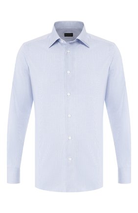 Мужская хлопковая сорочка ERMENEGILDO ZEGNA синего цвета по цене 35650 руб., арт. 601300/9MS0PA | Фото 1 Мужская хлопковая сорочка ERMENEGILDO ZEGNA синего цвета, арт. 601300/9MS0PA | Фото 1 (Материал внешний: Хлопок; Рукава: Длинные; Длина (для топов): Стандартные; Статус проверки: Проверено, Проверена категория; Случай: Формальный; Воротник: Кент; Мужское Кросс-КТ: Сорочка-одежда; Принт: Клетка; Манжеты: На пуговицах)