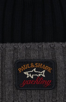 Мужская шерстяная шапка PAUL&SHARK серого цвета по цене 9555 руб., арт. C0P1054/FLV | Фото 3 Мужская шерстяная шапка PAUL&SHARK серого цвета, арт. C0P1054/FLV | Фото 3