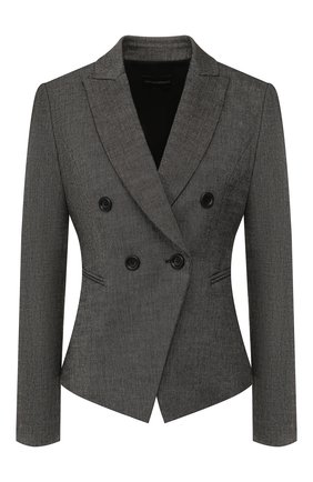 Женский двубортный жакет EMPORIO ARMANI серого цвета по цене 29650 руб., арт. 6G2G64/2N4FZ | Фото 1 Женский двубортный жакет EMPORIO ARMANI серого цвета, арт. 6G2G64/2N4FZ | Фото 1