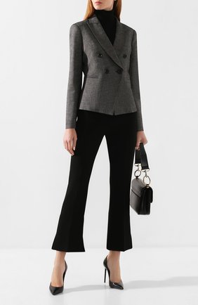 Женский двубортный жакет EMPORIO ARMANI серого цвета по цене 29650 руб., арт. 6G2G64/2N4FZ | Фото 2 Женский двубортный жакет EMPORIO ARMANI серого цвета, арт. 6G2G64/2N4FZ | Фото 2