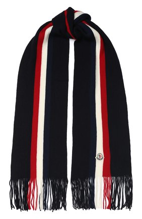 Мужской шерстяной шарф MONCLER темно-синего цвета по цене 14000 руб., арт. E2-091-00026-00-02292 | Фото 1 Мужской шерстяной шарф MONCLER темно-синего цвета, арт. E2-091-00026-00-02292 | Фото 1