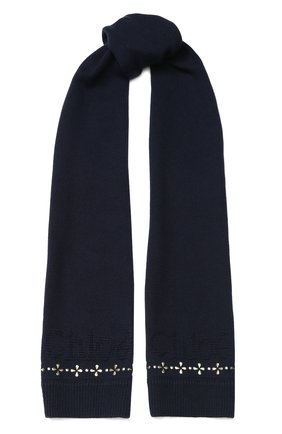 Детский шарф из хлопка и шерсти CHLOÉ синего цвета по цене 12200 руб., арт. C11666 | Фото 1 Детский шарф из хлопка и шерсти CHLOÉ синего цвета, арт. C11666 | Фото 1