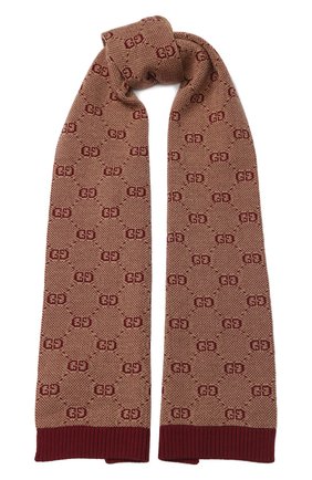 Детский шарф из шерсти и хлопка GUCCI бордового цвета по цене 12500 руб., арт. 574722/4K208 | Фото 1 Детский шарф из шерсти и хлопка GUCCI бордового цвета, арт. 574722/4K208 | Фото 1