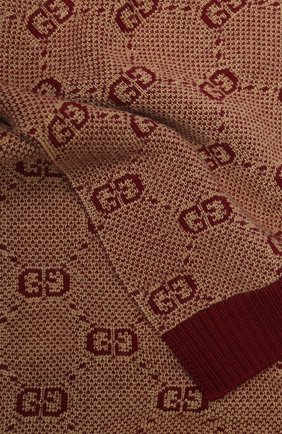 Детский шарф из шерсти и хлопка GUCCI бордового цвета по цене 12500 руб., арт. 574722/4K208 | Фото 2 Детский шарф из шерсти и хлопка GUCCI бордового цвета, арт. 574722/4K208 | Фото 2