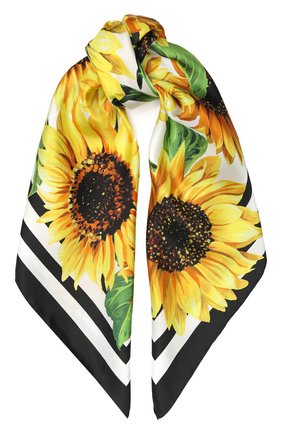 Женский шелковый платок DOLCE & GABBANA желтого цвета по цене 26100 руб., арт. FN090R/GD040 | Фото 1 Женский шелковый платок DOLCE & GABBANA желтого цвета, арт. FN090R/GD040 | Фото 1