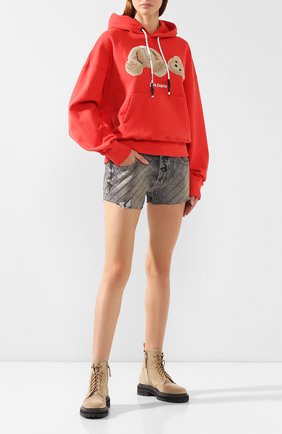 Женские джинсовые шорты FILLES A PAPA серого цвета по цене 24600 руб., арт. NITR0 CRYSTAL DENIM | Фото 2 Женские джинсовые шорты FILLES A PAPA серого цвета, арт. NITR0 CRYSTAL DENIM | Фото 2