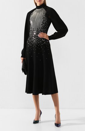 Женское платье из смеси шерсти и вискозы GIVENCHY черного цвета по цене 193500 руб., арт. BW20Q44Z56 | Фото 2 Женское платье из смеси шерсти и вискозы GIVENCHY черного цвета, арт. BW20Q44Z56 | Фото 2