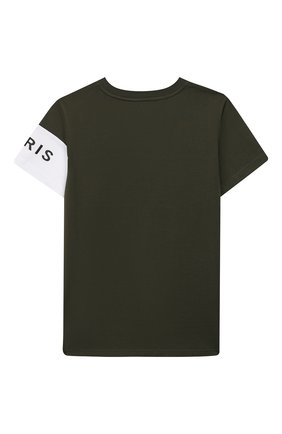 Детская хлопковая футболка GIVENCHY хаки цвета по цене 13950 руб., арт. H25138 | Фото 2 Детская хлопковая футболка GIVENCHY хаки цвета, арт. H25138 | Фото 2