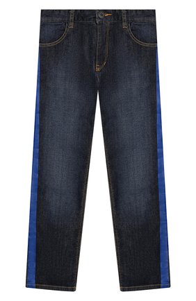 Детские джинсы с лампасами MARC JACOBS (THE) синего цвета по цене 8670 руб., арт. W24202 | Фото 1 Детские джинсы с лампасами MARC JACOBS (THE) синего цвета, арт. W24202 | Фото 1