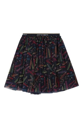 Детская юбка DOLCE & GABBANA темно-синего цвета по цене 23000 руб., арт. L53I30/HSMGZ/8-14 | Фото 1 Детская юбка DOLCE & GABBANA темно-синего цвета, арт. L53I30/HSMGZ/8-14 | Фото 1