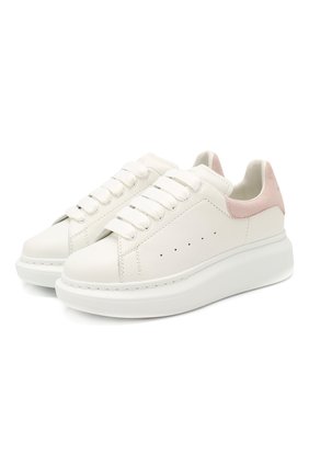 Детские кожаные кеды ALEXANDER MCQUEEN светло-розового цвета по цене 26500 руб., арт. 587691/WHX12 | Фото 1 Детские кожаные кеды ALEXANDER MCQUEEN светло-розового цвета, арт. 587691/WHX12 | Фото 1 (Статус проверки: Проверена категория; Материал внутренний: Натуральная кожа; Материал внешний: Кожа; Мальчики Кросс-КТ: Обувь-низкие)