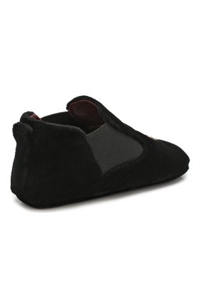 Детского текстильные пинетки DOLCE & GABBANA черного цвета по цене 14600 руб., арт. DK0070/AE328 | Фото 3 Детского текстильные пинетки DOLCE & GABBANA черного цвета, арт. DK0070/AE328 | Фото 3