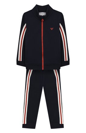 Детский комплект из кардигана и брюк EMPORIO ARMANI синего цвета по цене 15350 руб., арт. 6GHV01/4J2MZ | Фото 1 Детский комплект из кардигана и брюк EMPORIO ARMANI синего цвета, арт. 6GHV01/4J2MZ | Фото 1