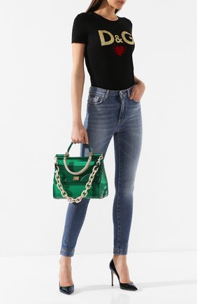 Женская сумка sicily large DOLCE & GABBANA зеленого цвета по цене 96000 руб., арт. BB6235/AJ025 | Фото 2 Женская сумка sicily large DOLCE & GABBANA зеленого цвета, арт. BB6235/AJ025 | Фото 2