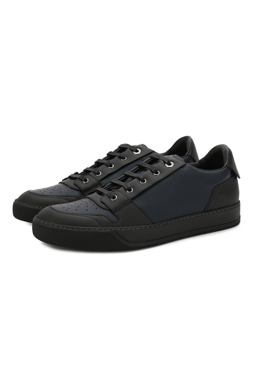 Мужские темно-синие кожаные кеды LANVIN — купить за 39600 руб. в ...
