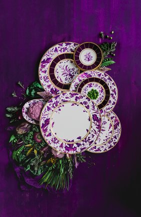 Чайная чашка с блюдцем prunus  BERNARDAUD фиолетового цвета, арт. 1831/3095 | Фото 2 (Статус проверки: Проверена категория; Ограничения доставки: fragile-2)