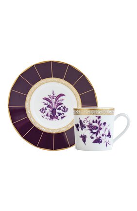 Кофейная чашка с блюдцем prunus BERNARDAUD фиолетового цвета, арт. 1831/79 | Фото 1 (Статус проверки: Проверена категория; Ограничения доставки: fragile-2)