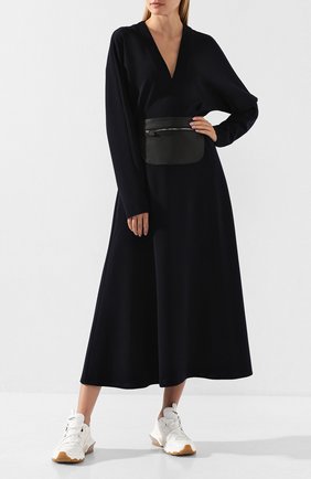 Женское шерстяное платье LANVIN темно-синего цвета по цене 148000 руб., арт. RW-DR358K-2414-H19 | Фото 2 Женское шерстяное платье LANVIN темно-синего цвета, арт. RW-DR358K-2414-H19 | Фото 2