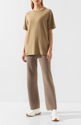 Женская кашемировая футболка EXTREME CASHMERE бежевого цвета по цене 21600 руб., арт. 064/TSHIRT | Фото 2 Женская кашемировая футболка EXTREME CASHMERE бежевого цвета, арт. 064/TSHIRT | Фото 2