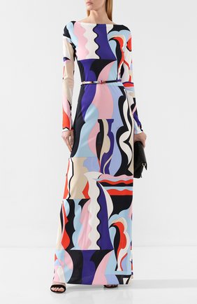 Женское платье из смеси вискозы и шелка EMILIO PUCCI черного цвета по цене 117000 руб., арт. 9RJI30/9R747 | Фото 2 Женское платье из смеси вискозы и шелка EMILIO PUCCI черного цвета, арт. 9RJI30/9R747 | Фото 2
