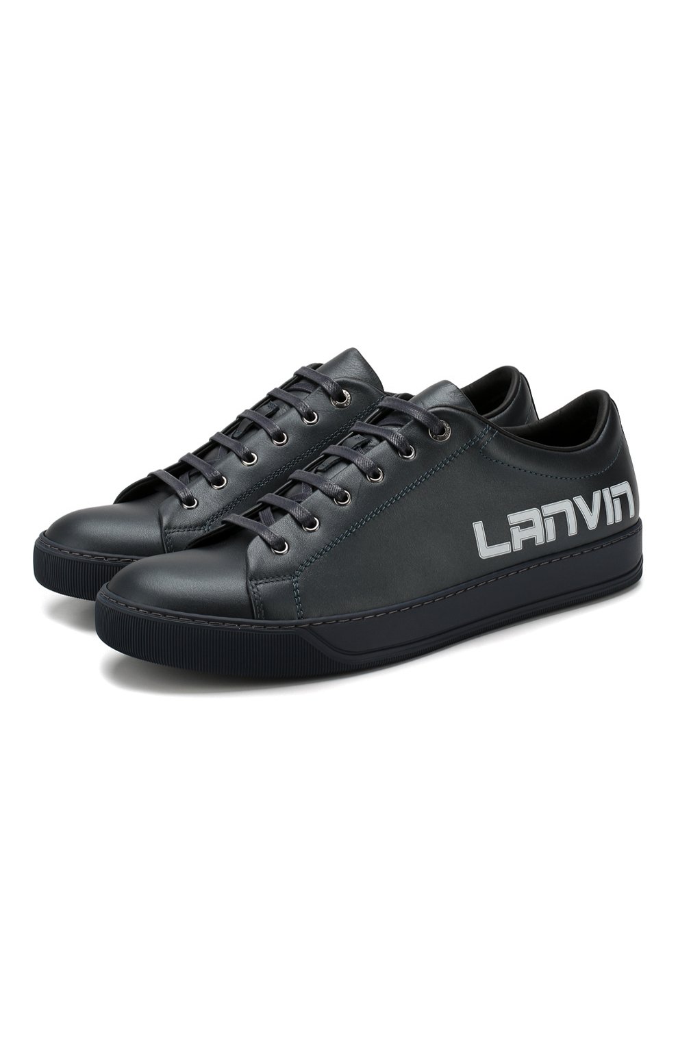 Мужские темно-синие кожаные кеды LANVIN — купить за 38000 руб. в ...