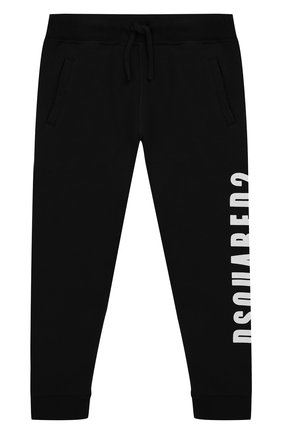 Детские хлопковые джоггеры DSQUARED2 черного цвета по цене 10400 руб., арт. DQ03MH-D00W0 | Фото 1 Детские хлопковые джоггеры DSQUARED2 черного цвета, арт. DQ03MH-D00W0 | Фото 1