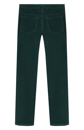 Детские хлопковые брюки IL GUFO темно-зеленого цвета, арт. A19PL172V6005/5A-8A | Фото 2 (Материал внешний: Хлопок; Девочки Кросс-КТ: Брюки-одежда; Статус проверки: Проверена категория)