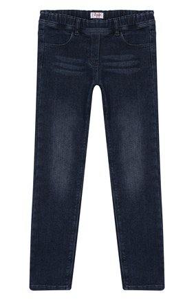 Детские джинсы IL GUFO темно-синего цвета, арт. A19PL105JB021/5А-8А | Фото 1 (Материал внешний: Хлопок; Статус проверки: Проверена категория; Кросс-КТ: джинсы; Ростовка одежда: 4 года | 104 см, 5 лет | 110 см, 7 лет | 122 см)