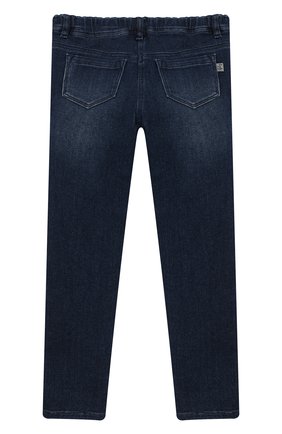 Детские джинсы IL GUFO темно-синего цвета, арт. A19PL105JB021/5А-8А | Фото 2 (Материал внешний: Хлопок; Статус проверки: Проверена категория; Кросс-КТ: джинсы; Ростовка одежда: 4 года | 104 см, 5 лет | 110 см, 7 лет | 122 см)