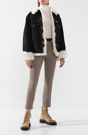 Женские брюки с отворотами FORTE DEI MARMI COUTURE коричневого цвета по цене 27050 руб., арт. FFW19-1003 | Фото 2 Женские брюки с отворотами FORTE DEI MARMI COUTURE коричневого цвета, арт. FFW19-1003 | Фото 2