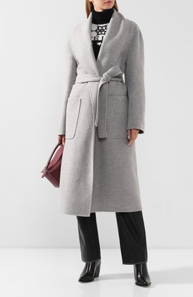 Женское кашемировое пальто LOEWE серого цвета по цене 340500 руб., арт. S2291190PA | Фото 2 Женское кашемировое пальто LOEWE серого цвета, арт. S2291190PA | Фото 2