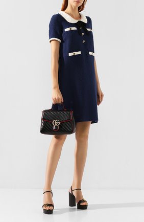 Женская сумка gg marmont small GUCCI черного цвета по цене 176000 руб., арт. 498110/00LFX | Фото 2 Женская сумка gg marmont small GUCCI черного цвета, арт. 498110/00LFX | Фото 2