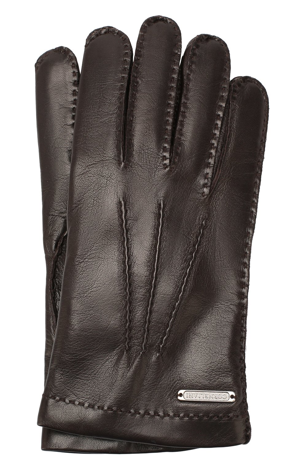 Мужские кожаные перчатки CORNELIANI темно-коричневого цвета, арт. 84Q301-9820599/00 | Фото 1