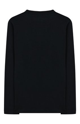 Детская хлопковый лонгслив EMPORIO ARMANI синего цвета по цене 6345 руб., арт. 6G4TE2/4JGAZ | Фото 2 Детская хлопковый лонгслив EMPORIO ARMANI синего цвета, арт. 6G4TE2/4JGAZ | Фото 2