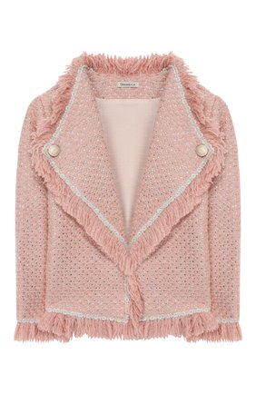 Детский твидовый жакет DESIGNERS CAT розового цвета по цене 34200 руб., арт. 100000K01000372/10A-12A | Фото 1 Детский твидовый жакет DESIGNERS CAT розового цвета, арт. 100000K01000372/10A-12A | Фото 1