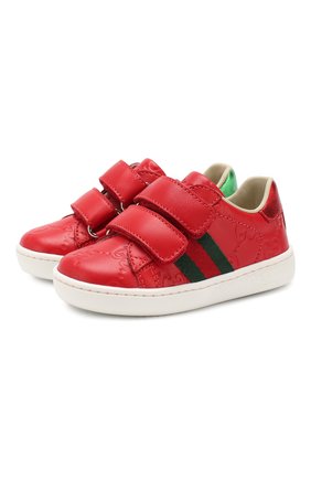 Детские кожаные кеды GUCCI красного цвета по цене 30950 руб., арт. 455447/DF720 | Фото 1 Детские кожаные кеды GUCCI красного цвета, арт. 455447/DF720 | Фото 1 (Статус проверки: Проверено, Проверена категория; Материал внутренний: Натуральная кожа; Кросс-КТ: велькро; Материал внешний: Кожа; Мальчики Кросс-КТ: Обувь-низкие)