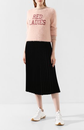Женская свитер REDVALENTINO розового цвета по цене 49950 руб., арт. SR0KCC04/4MW | Фото 2 Женская свитер REDVALENTINO розового цвета, арт. SR0KCC04/4MW | Фото 2