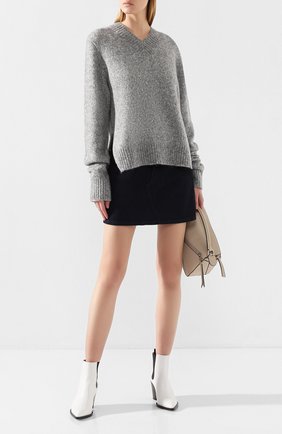 Женская шерстяной свитер HELMUT LANG серого цвета по цене 29950 руб., арт. J07HW708 | Фото 2 Женская шерстяной свитер HELMUT LANG серого цвета, арт. J07HW708 | Фото 2