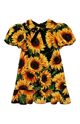 Детское хлопковое платье DOLCE & GABBANA желтого цвета по цене 30800 руб., арт. L51DT6/FSWB0/2-6 | Фото 1 Детское хлопковое платье DOLCE & GABBANA желтого цвета, арт. L51DT6/FSWB0/2-6 | Фото 1