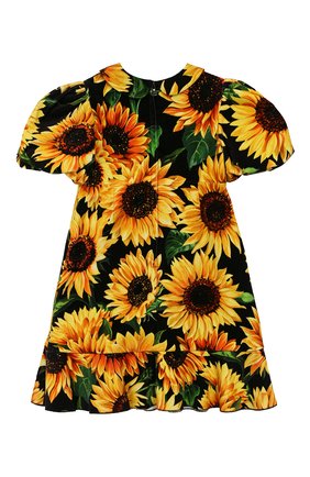 Детское хлопковое платье DOLCE & GABBANA желтого цвета по цене 30800 руб., арт. L51DT6/FSWB0/2-6 | Фото 2 Детское хлопковое платье DOLCE & GABBANA желтого цвета, арт. L51DT6/FSWB0/2-6 | Фото 2