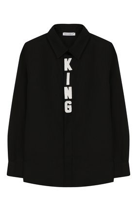 Детская хлопковая рубашка DOLCE & GABBANA черного цвета по цене 14050 руб., арт. L42S95/G7SR0/2-6 | Фото 1 Детская хлопковая рубашка DOLCE & GABBANA черного цвета, арт. L42S95/G7SR0/2-6 | Фото 1
