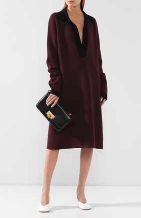 Женское платье из смеси кашемира и вискозы BOTTEGA VENETA бордового цвета по цене 399500 руб., арт. 575247/VKAZ0 | Фото 2 Женское платье из смеси кашемира и вискозы BOTTEGA VENETA бордового цвета, арт. 575247/VKAZ0 | Фото 2 (Рукава: Длинные; Материал внешний: Шерсть, Вискоза, Кашемир; Длина Ж (юбки, платья, шорты): Миди; Статус проверки: Проверена категория; Случай: Повседневный; Женское Кросс-КТ: Платье-одежда)
