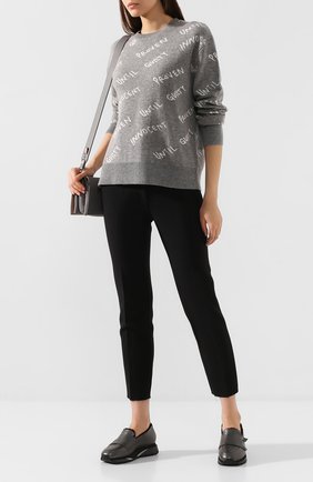 Женские кожаные лоферы SANTONI темно-серого цвета по цене 28650 руб., арт. WBFW60585NGGPFAWN50 | Фото 2 Женские кожаные лоферы SANTONI темно-серого цвета, арт. WBFW60585NGGPFAWN50 | Фото 2