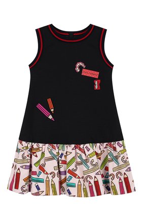 Детское платье DOLCE & GABBANA темно-синего цвета по цене 17150 руб., арт. L5JDY2/G7TRY/2-6 | Фото 1 Детское платье DOLCE & GABBANA темно-синего цвета, арт. L5JDY2/G7TRY/2-6 | Фото 1