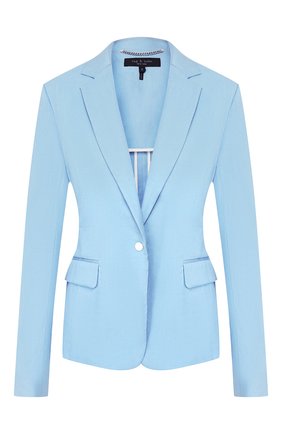 Женский льняной жакет RAG&BONE голубого цвета по цене 43800 руб., арт. W29441535 | Фото 1 Женский льняной жакет RAG&BONE голубого цвета, арт. W29441535 | Фото 1