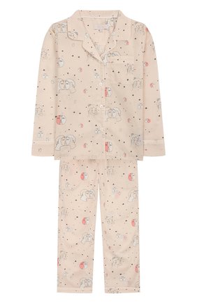 Детская хлопковая пижама LITTLE YOLKE розового цвета по цене 5570 руб., арт. AW19-12C-TL-PP/1-8Y | Фото 1 Детская хлопковая пижама LITTLE YOLKE розового цвета, арт. AW19-12C-TL-PP/1-8Y | Фото 1